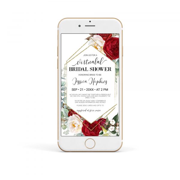 Virtual Bridal Shower Electronic Invitation Template