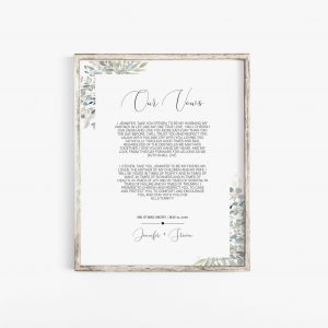 Greenery Wedding Vows Printable Wall Art