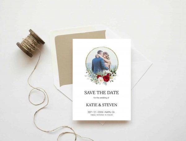 printable photo save the date blossom floral template scaled