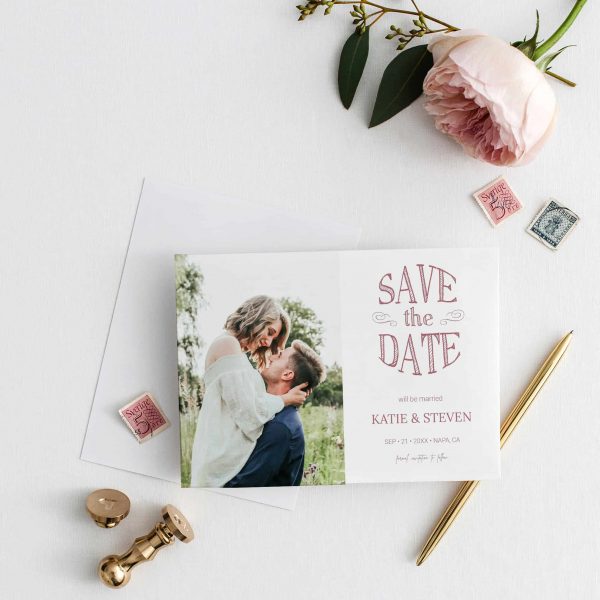 save the date with photo template 1