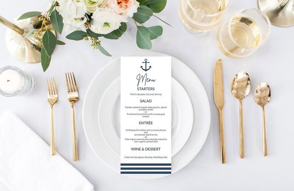 Nautical Anchor Wedding Menu scaled