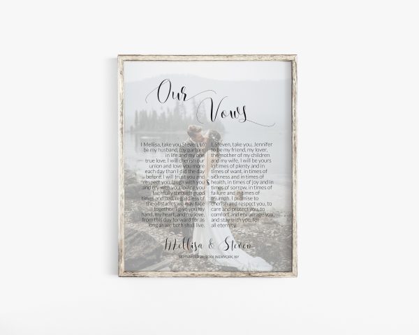 Anniversary Photo Wedding Vows Wall Art