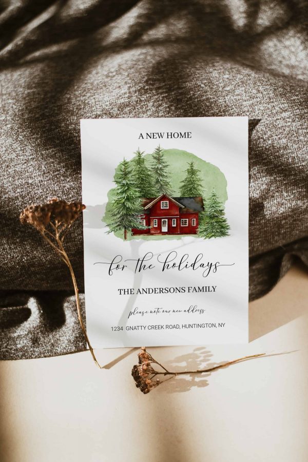 A New Home For the Christmas Moving Announcement Printable Card Template scaled