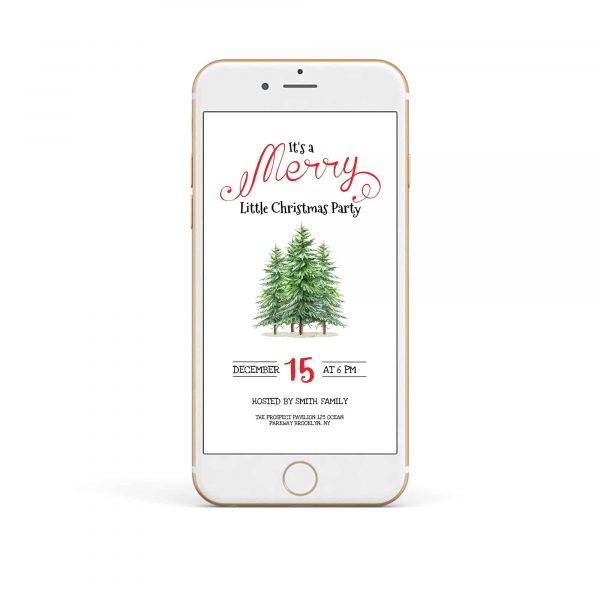 Electronic Pine Tree Little Christmas Party Invitation