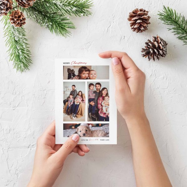 Four Photo Christmas Year In Review Holiday Card Template Kopya