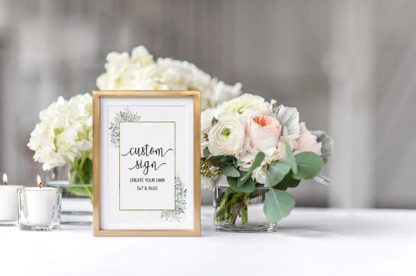 Greenery Wedding Custom Sign Printable Template