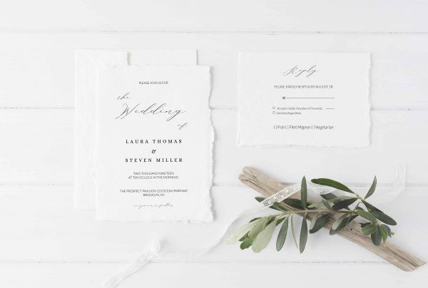 Minimal Calligraphy Wedding Suites Invitation Set scaled