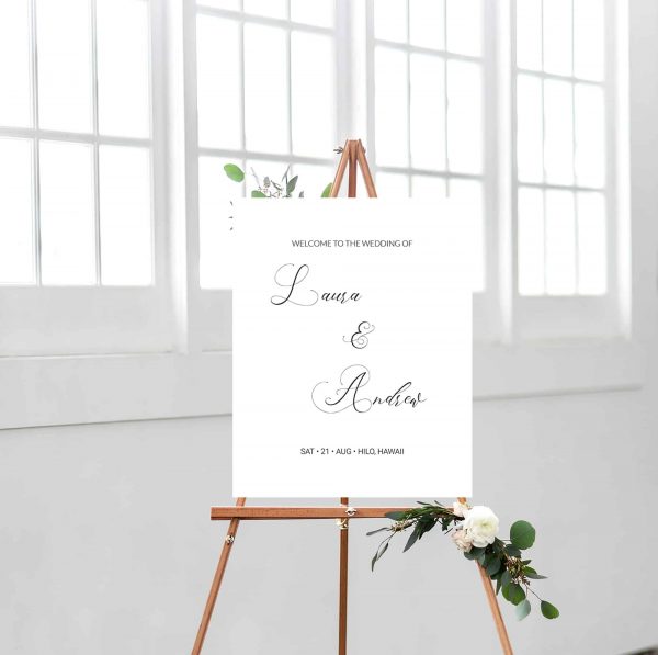 Minimal Simple Wedding Welcome Sign Template