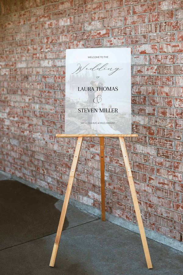 calligraphy script photo wedding welcome sign template printable scaled