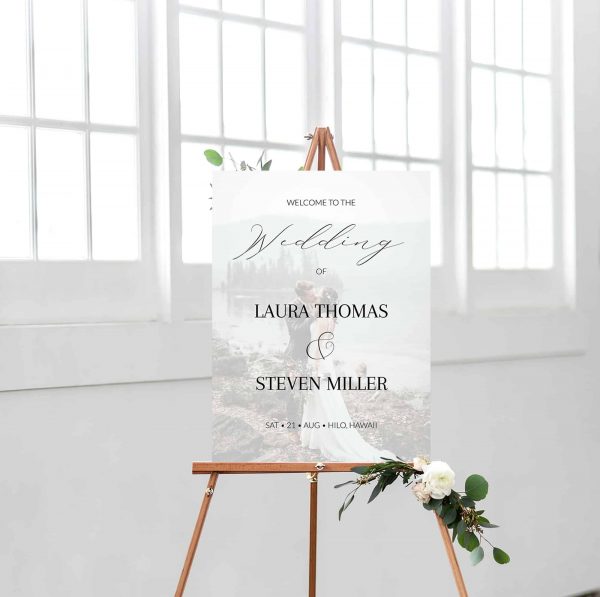 script photo wedding welcome sign template printable