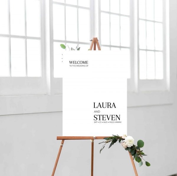 simple minimal wedding welcome sign template