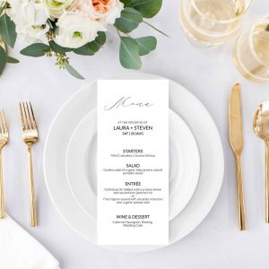 Minimal Wedding Menu Card Template