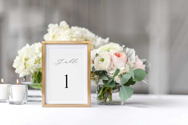 Minimal Wedding Table Numbers Card Template