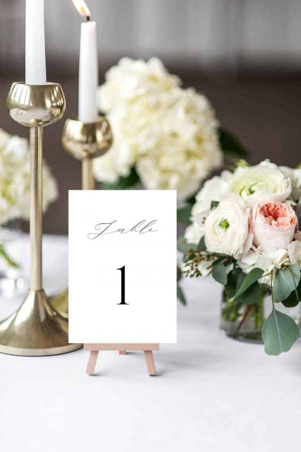 Printable Minimal Wedding Table Numbers Card Template