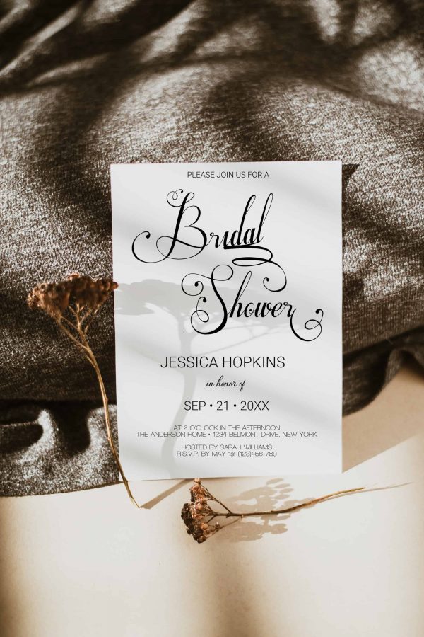 calligraphy script bridal shower invitation template scaled