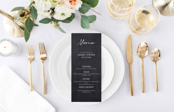 chalkboard wedding menu card template scaled