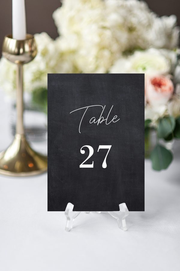 printable chalkboard wedding table numbers card template