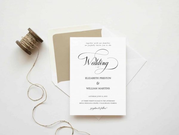 Romantic Calligraphy Script Minimal Wedding Invitation scaled