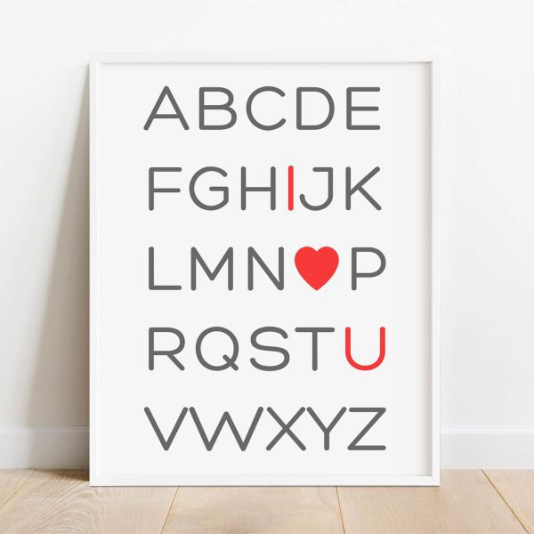 ABC Alphabet I Love You Poster