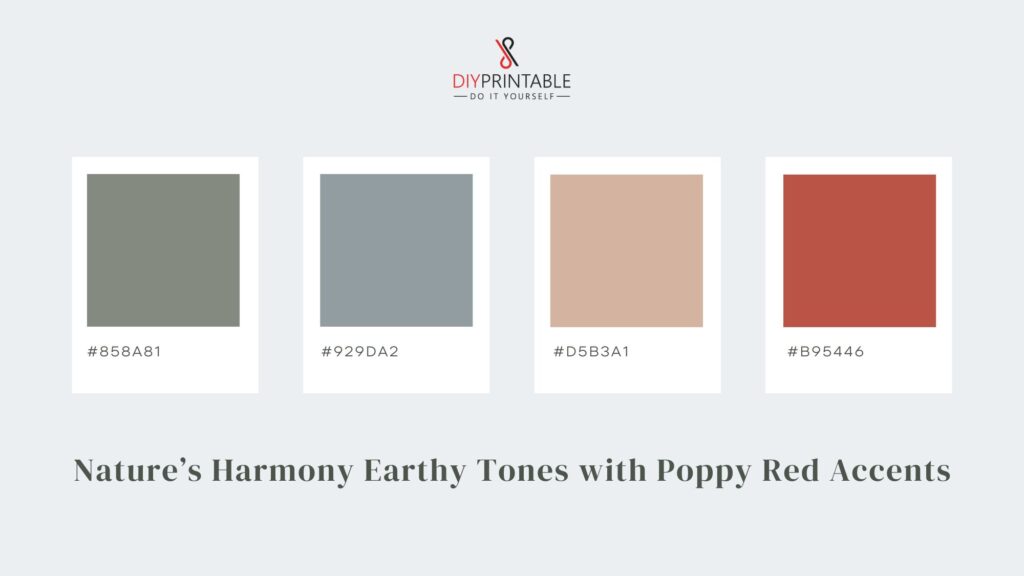 Nature’s Harmony Earthy Tones with Poppy Red Accents