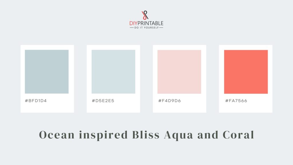 Ocean inspired Bliss Aqua and Coral