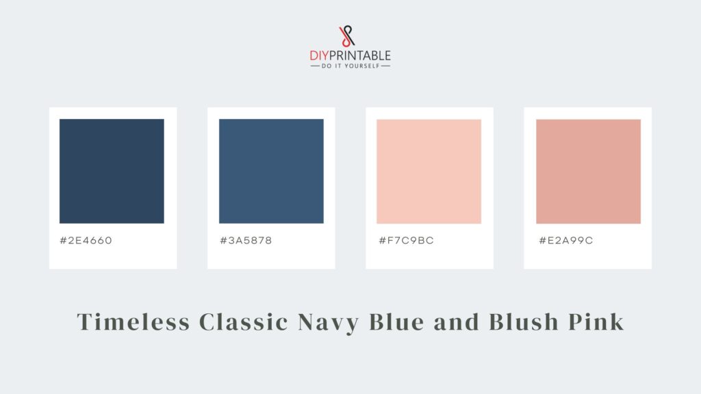 Timeless Classic Navy Blue and Blush Pink