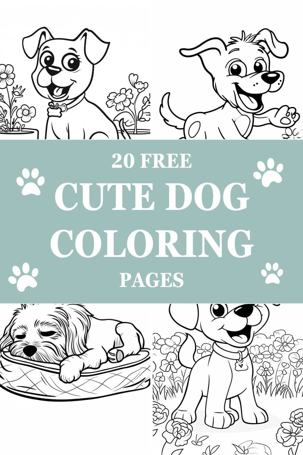 20 FREE Cute Dog Coloring Pages for Kids Printable PDF