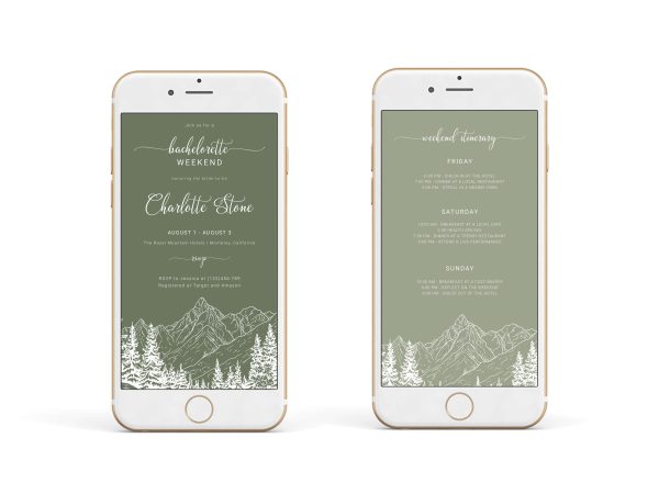 Electronic Mountain Bachelorette Invitation Template scaled