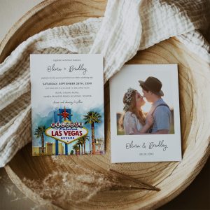 Las Vegas Wedding Invitation with Photo