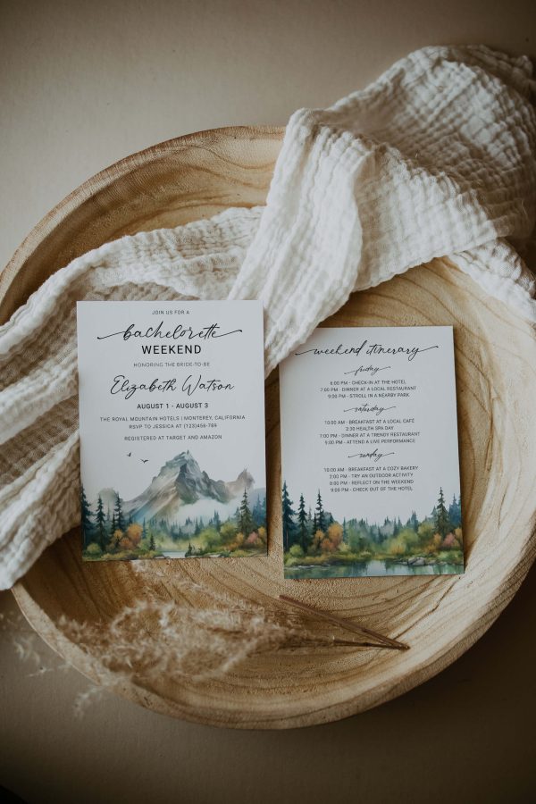 Mountain Forest Pine Bachelorette Party Invitation