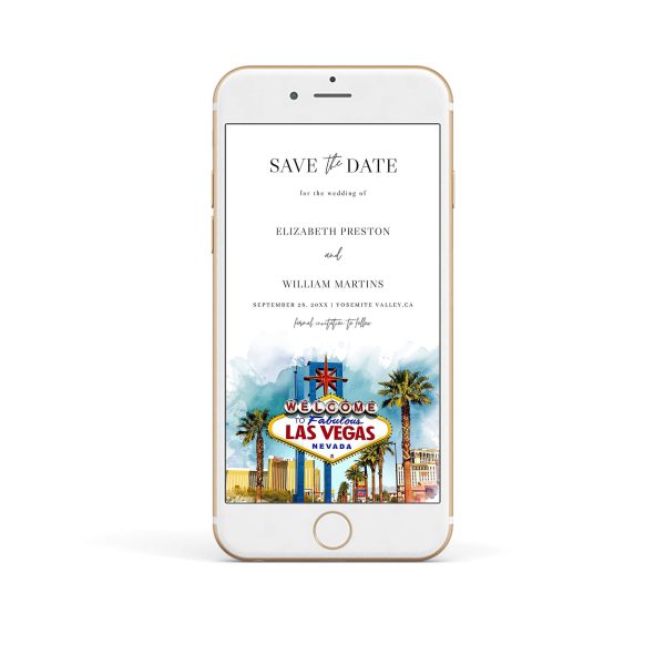 Paperless Electronic Las Vegas Save The Date Template