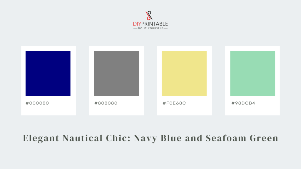 Elegant Nautical Chic Navy Blue and Seafoam Green