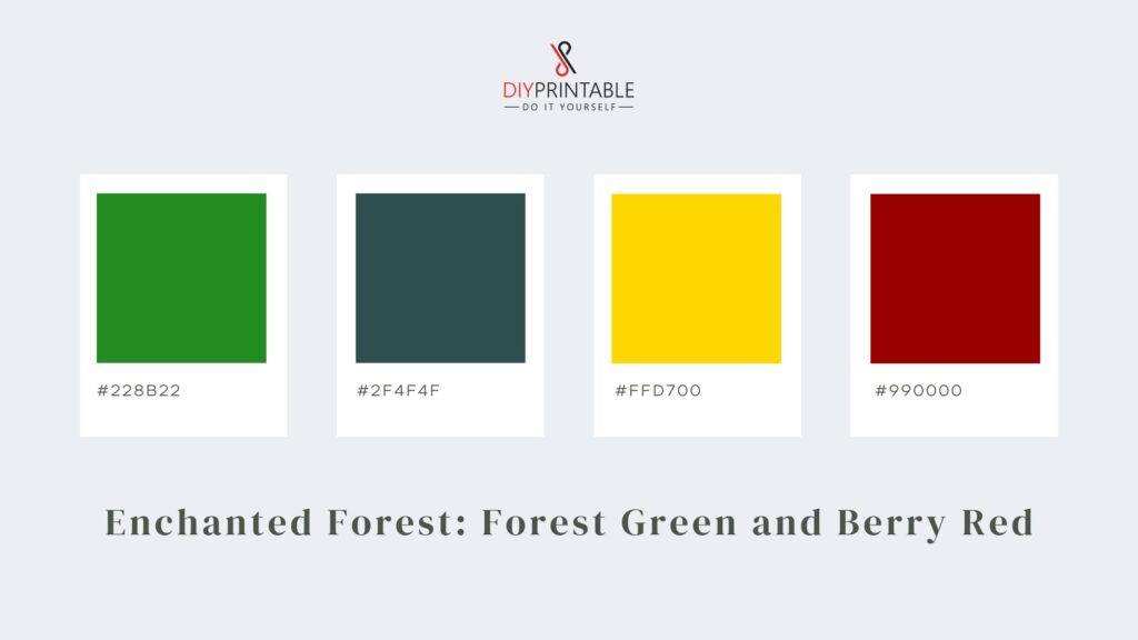 Enchanted Forest Forest Green and Berry Red