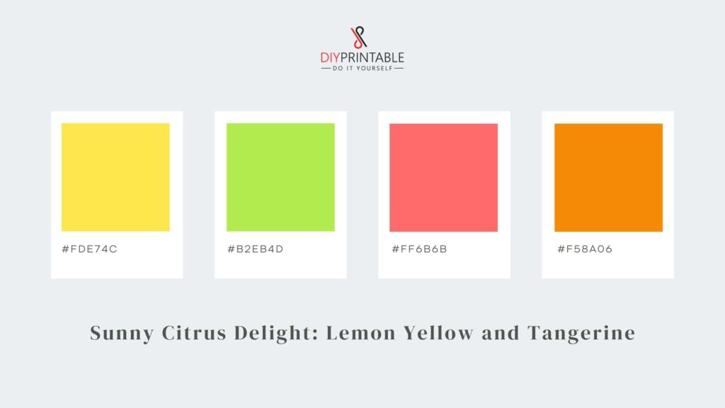 Sunny Citrus Delight Lemon Yellow and Tangerine