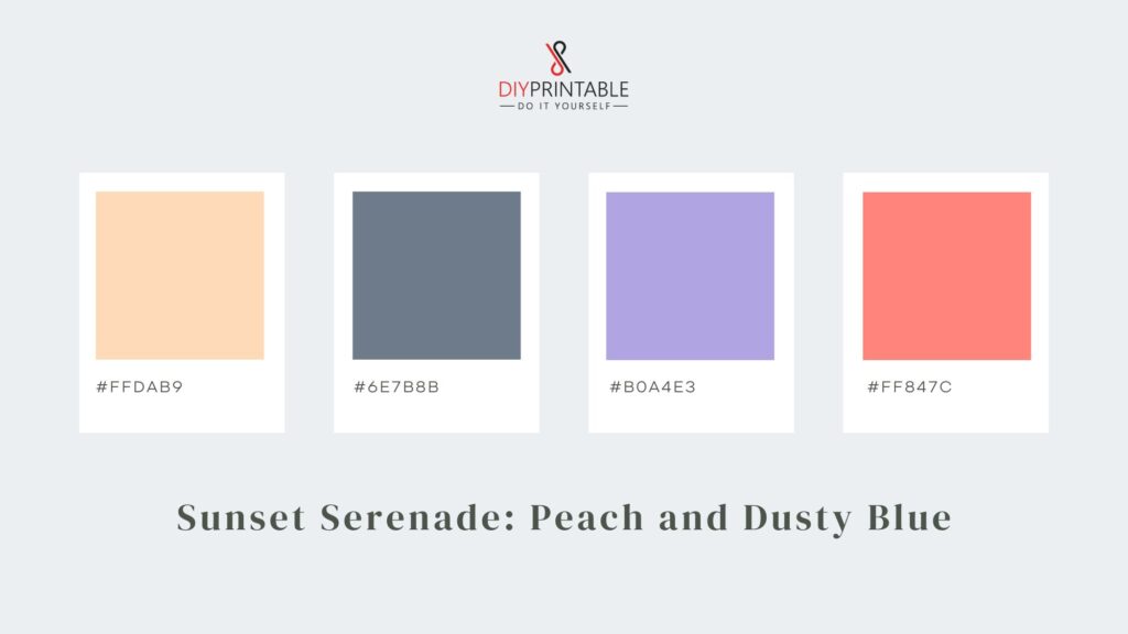 Sunset Serenade Peach and Dusty Blue