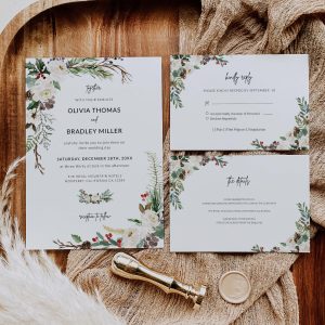 Christmas Wedding Invitation Suite Template