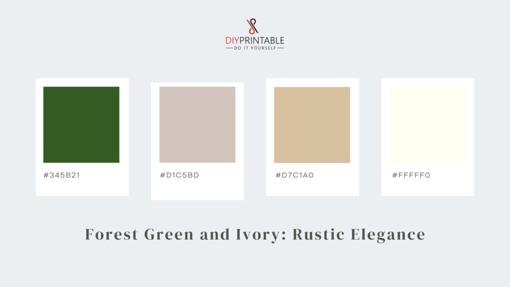 Forest Green and Ivory Rustic Elegance Autumn Wedding Colors