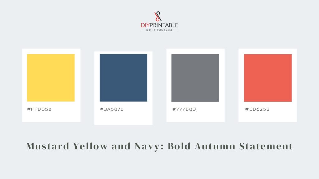 Mustard Yellow and Navy Bold Autumn Statement