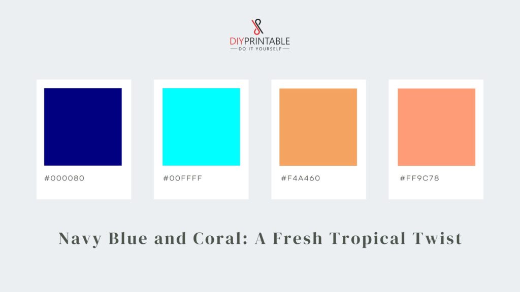 Navy Blue and Coral A Fresh Tropical Twist Color Palette