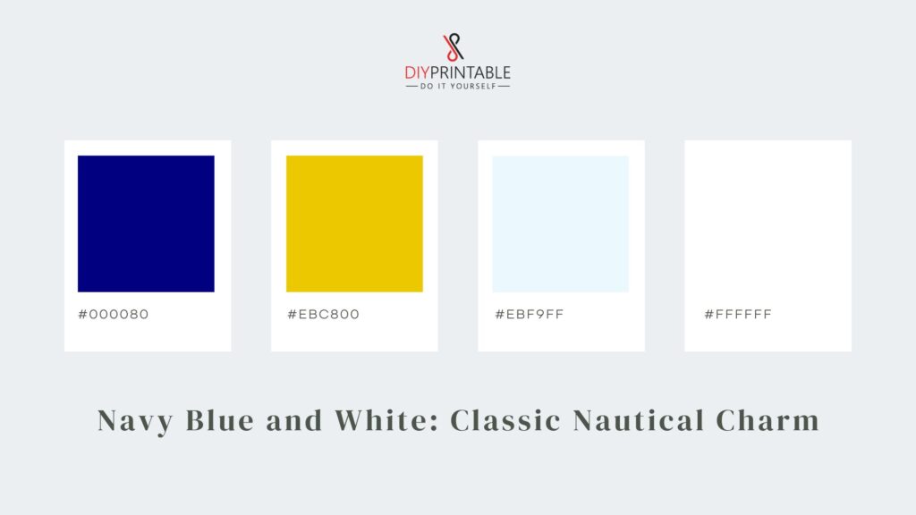 Navy Blue and White Classic Nautical Charm Color Palette