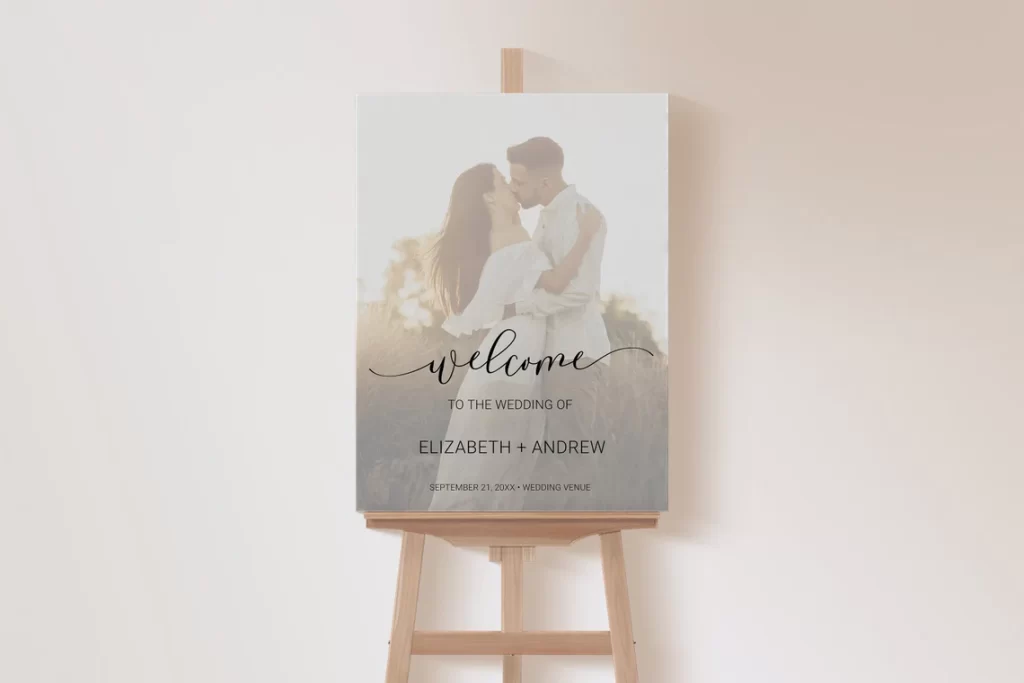 Photo Wedding Welcome Sign Template