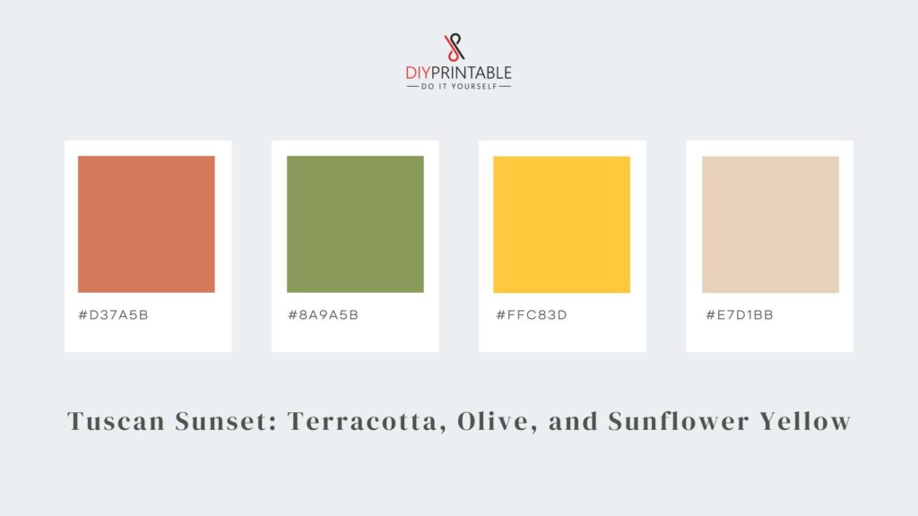 Tuscan Sunset Terracotta, Olive, and Sunflower Yellow