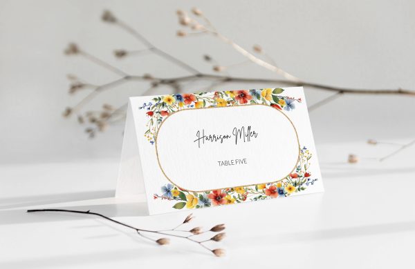 Wildflower Place Cards Template