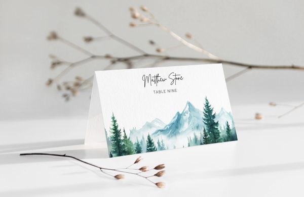 Woodland Mountain Place Card