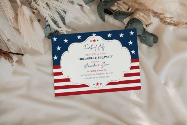 Editable Fourth of July Party Invitation Template