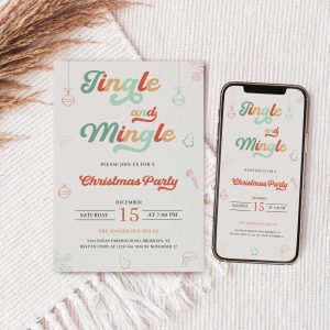 Editable Jingle and Mingle Christmas Party Invitation Template