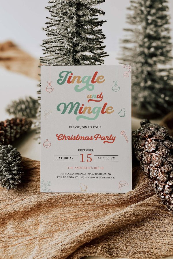 Jingle and Mingle Christmas Party Invitation Template scaled