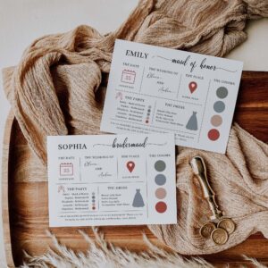 Minimalist Bridesmaid Info Card