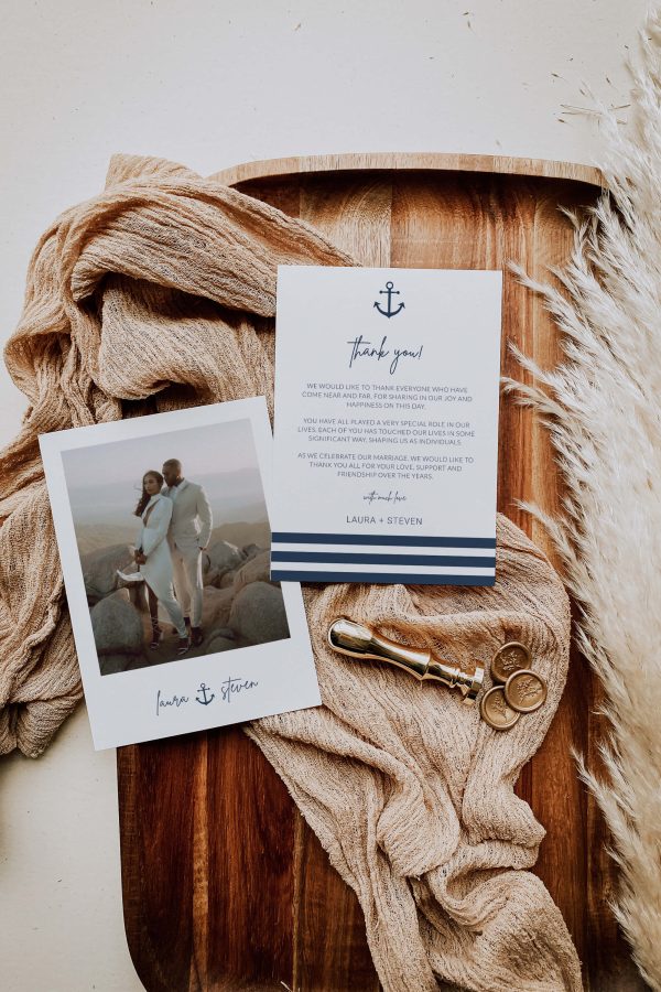 Nautical Thank You Cards with Photo