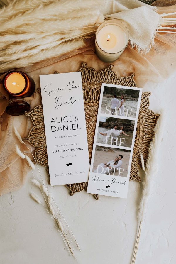 Photo Strip Save the Date Template